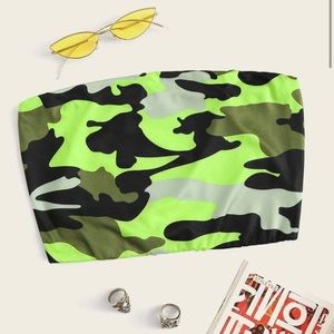 camo shein tube top
